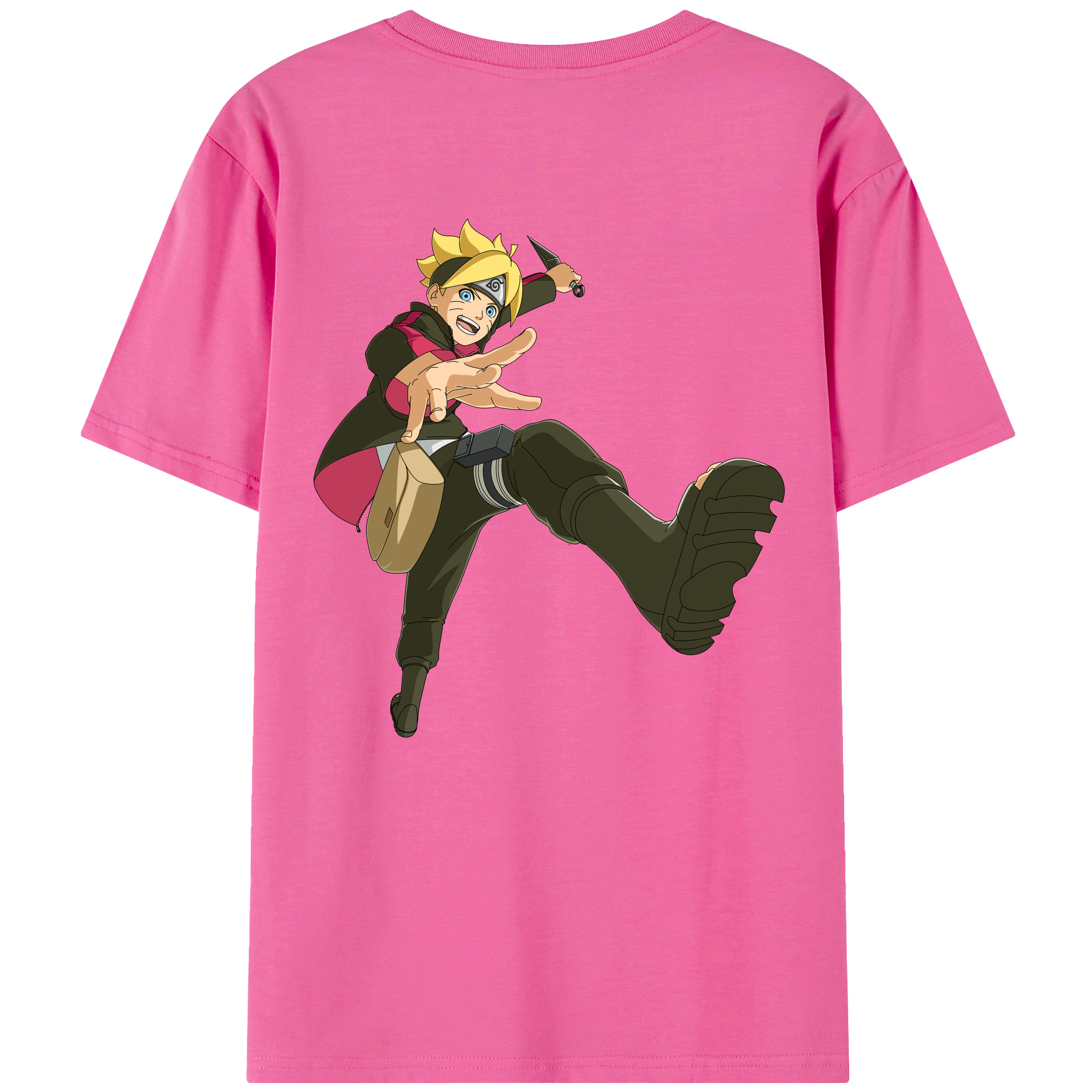 （画像用） NARUTO -ナルト- うずまき ボルト Uzumaki Boruto レディース半袖Tシャツ(バックプリント)